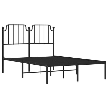Bettgestell mit Kopfteil Metall Schwarz 120x190 cm - Pazzar.ch