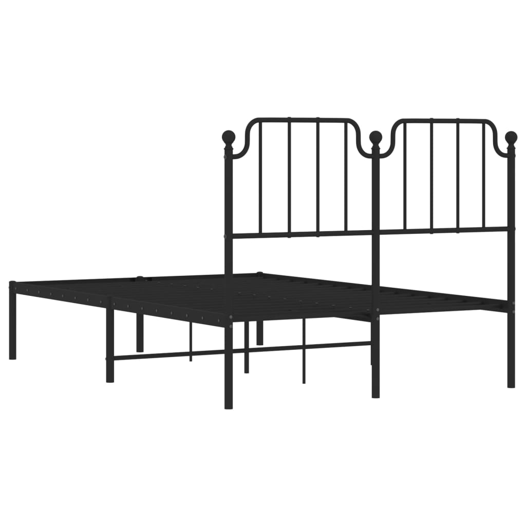 Bettgestell mit Kopfteil Metall Schwarz 120x190 cm - Pazzar.ch