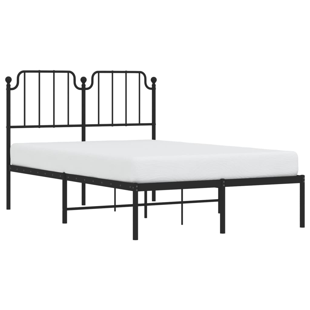 Bettgestell mit Kopfteil Metall Schwarz 120x200 cm - Pazzar.ch