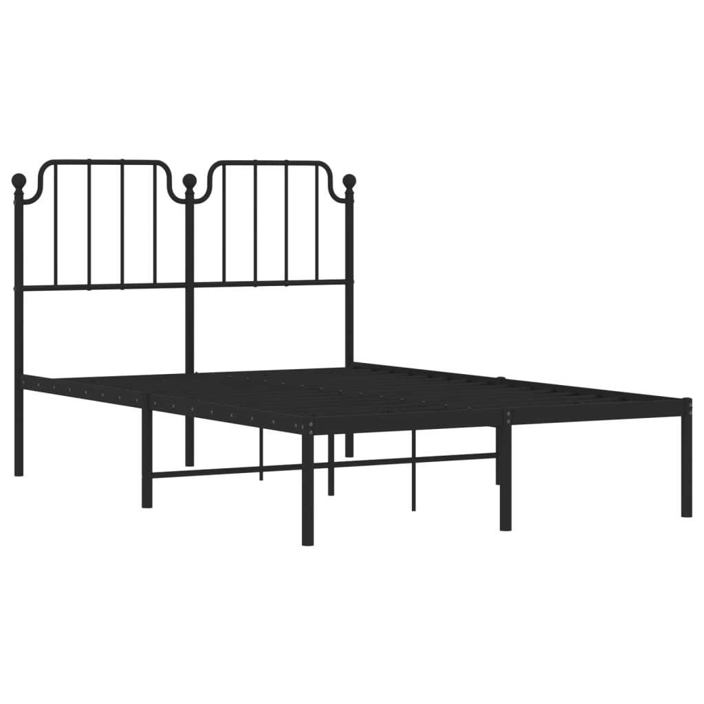 Bettgestell mit Kopfteil Metall Schwarz 120x200 cm - Pazzar.ch