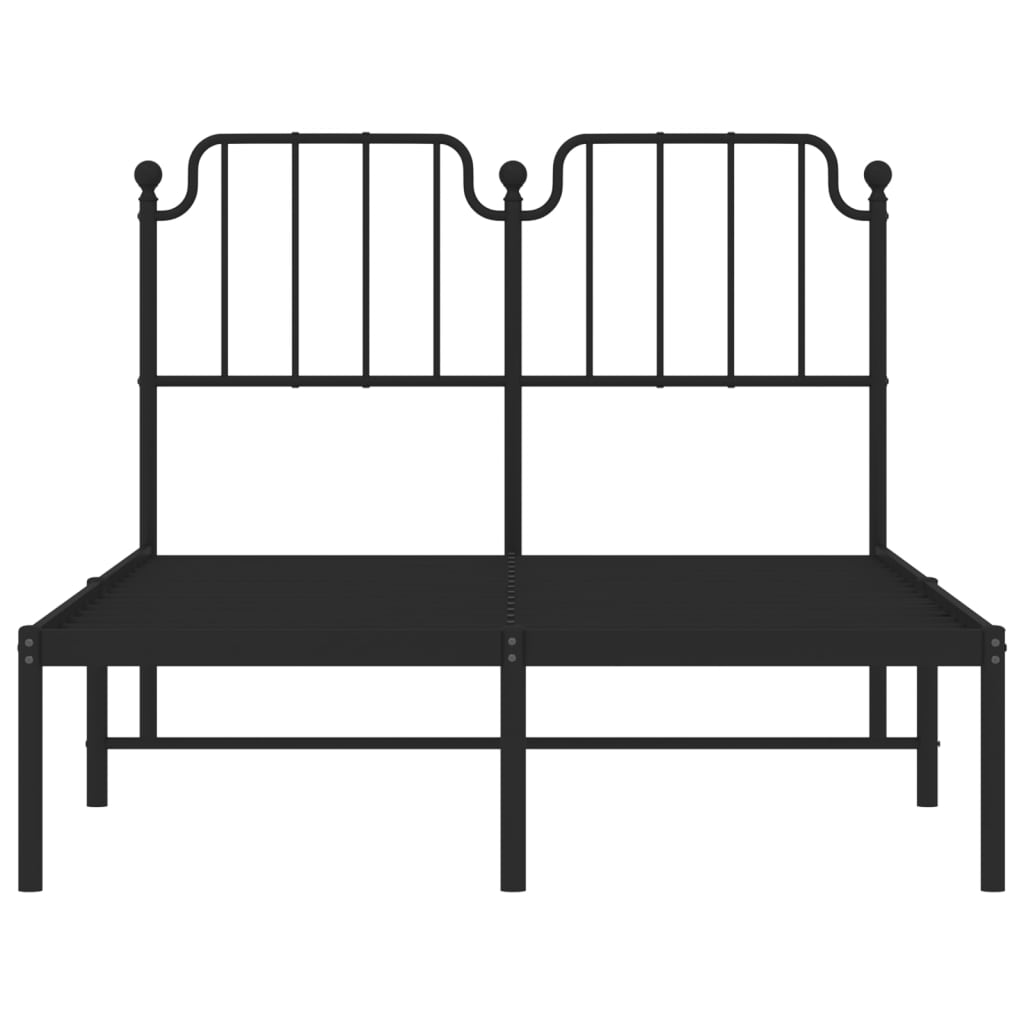 Bettgestell mit Kopfteil Metall Schwarz 120x200 cm - Pazzar.ch