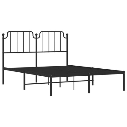 Bettgestell mit Kopfteil Metall Schwarz 140x190 cm - Pazzar.ch