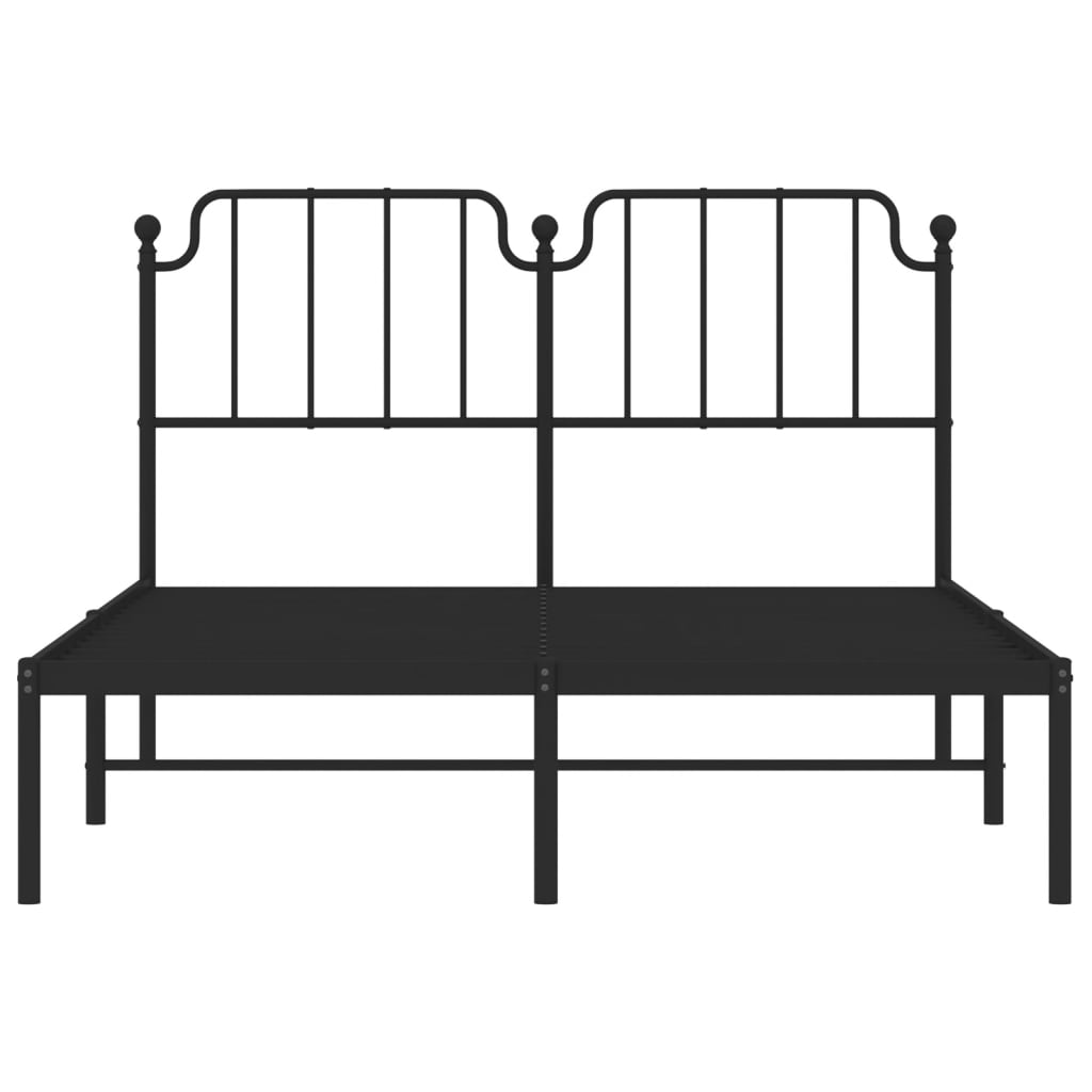 Bettgestell mit Kopfteil Metall Schwarz 140x190 cm - Pazzar.ch