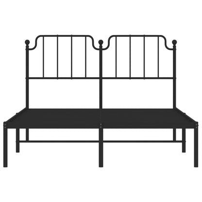 Bettgestell mit Kopfteil Metall Schwarz 140x190 cm - Pazzar.ch