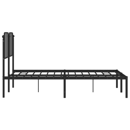Bettgestell mit Kopfteil Metall Schwarz 140x190 cm - Pazzar.ch