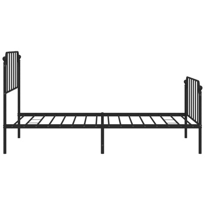 Bettgestell mit Kopf- und Fußteil Metall Schwarz 107x203 cm - Pazzar.ch