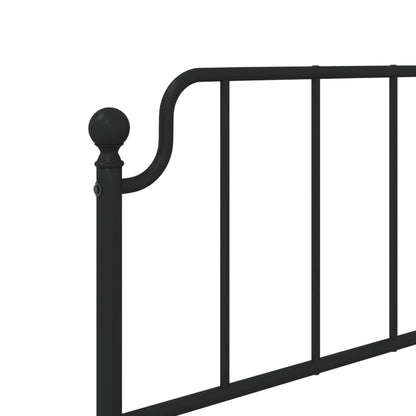 Bettgestell mit Kopf- und Fußteil Metall Schwarz 107x203 cm - Pazzar.ch