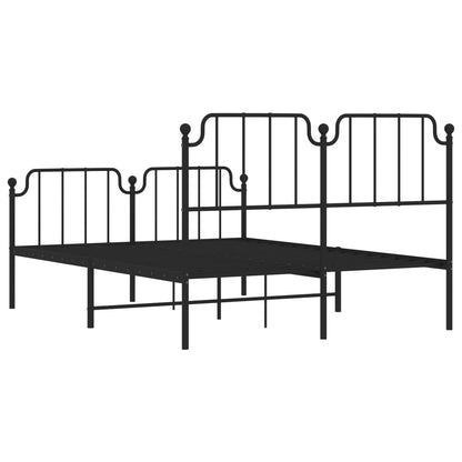 Bettgestell mit Kopf- und Fußteil Metall Schwarz 140x190 cm - Pazzar.ch