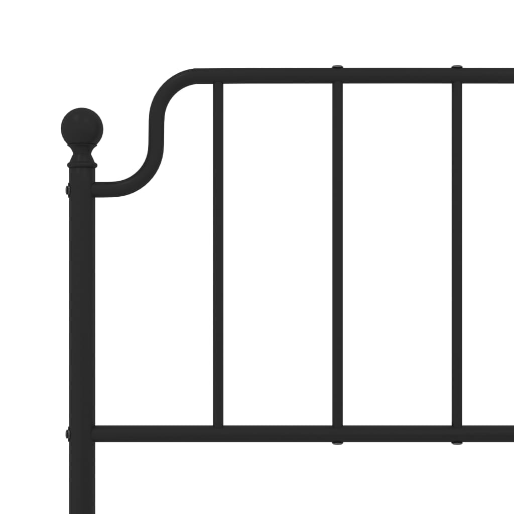 Bettgestell mit Kopf- und Fußteil Metall Schwarz 140x190 cm - Pazzar.ch