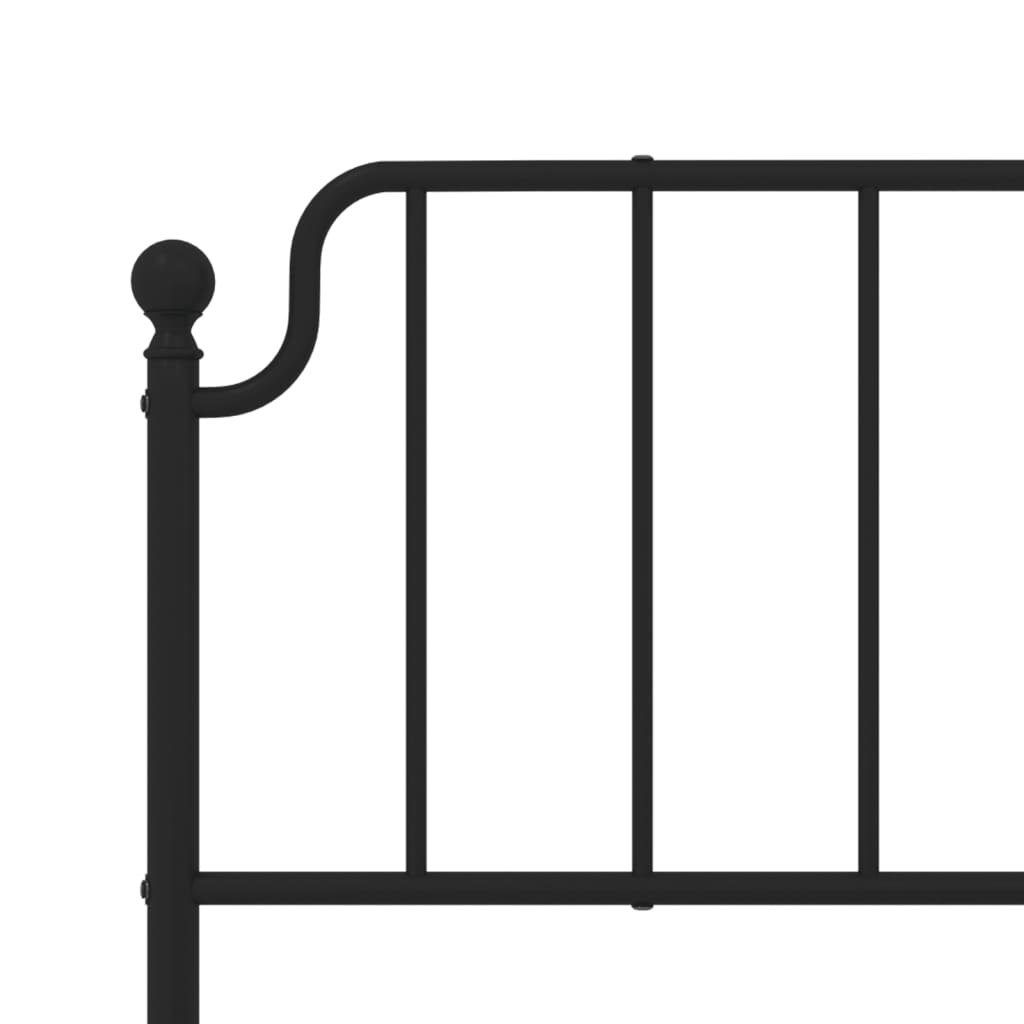 Bettgestell mit Kopf- und Fußteil Metall Schwarz 193x203 cm - Pazzar.ch