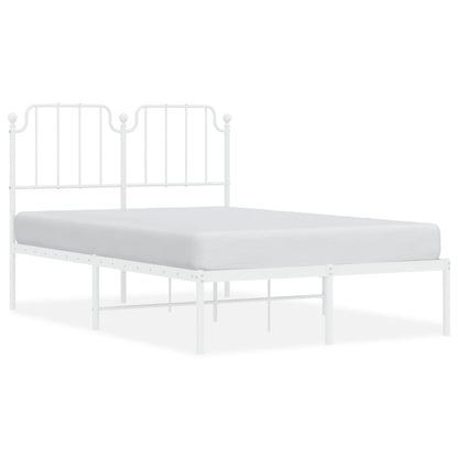 Bettgestell mit Kopfteil Metall Weiß 120x190 cm - Pazzar.ch