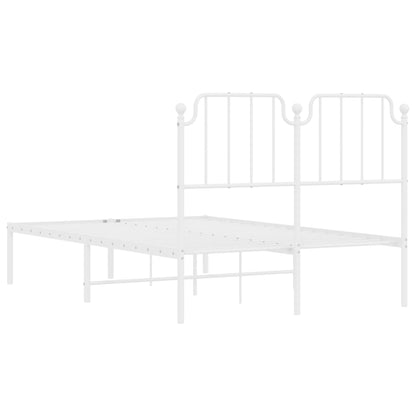 Bettgestell mit Kopfteil Metall Weiß 120x190 cm - Pazzar.ch