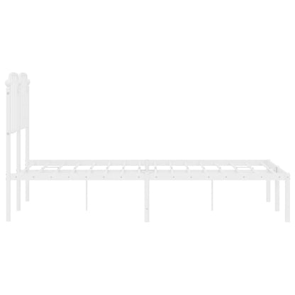 Bettgestell mit Kopfteil Metall Weiß 120x200 cm - Pazzar.ch