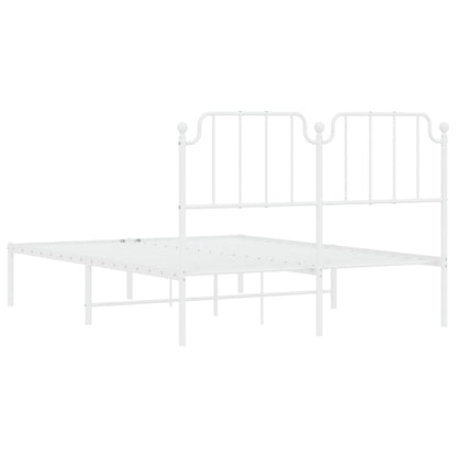 Bettgestell mit Kopfteil Metall Weiß 140x190 cm - Pazzar.ch