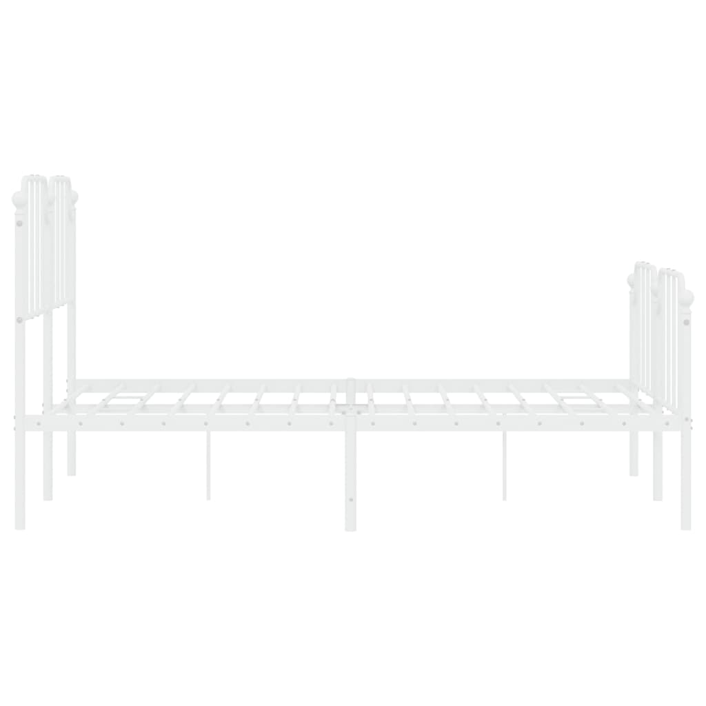 Bettgestell mit Kopf- und Fußteil Metall Weiß 140x190 cm - Pazzar.ch