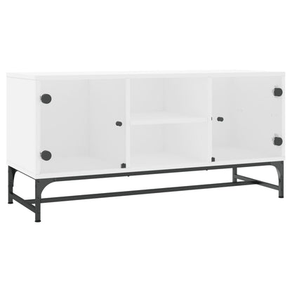 TV-Schrank mit Glastüren Weiß 102x37x50 cm - Pazzar.ch