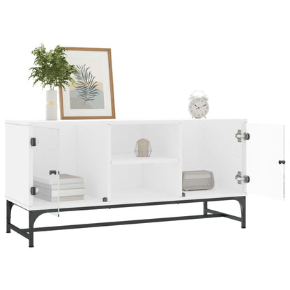 TV-Schrank mit Glastüren Weiß 102x37x50 cm - Pazzar.ch