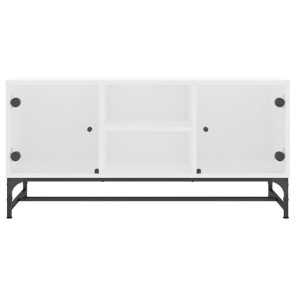 TV-Schrank mit Glastüren Weiß 102x37x50 cm - Pazzar.ch