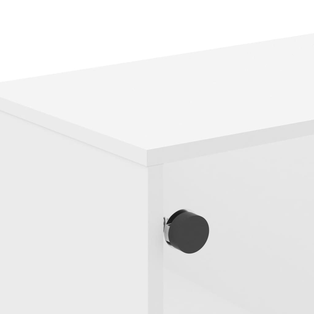 TV-Schrank mit Glastüren Weiß 102x37x50 cm - Pazzar.ch