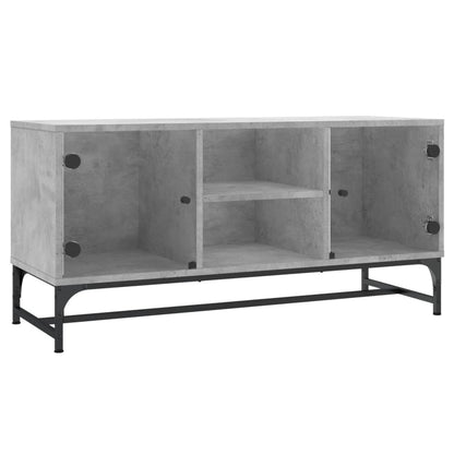TV-Schrank mit Glastüren Betongrau 102x37x50 cm - Pazzar.ch