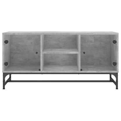 TV-Schrank mit Glastüren Betongrau 102x37x50 cm - Pazzar.ch