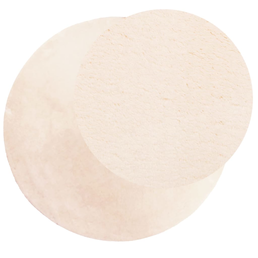 Teppich HUARTE Kurzflor Weich und Waschbar Beige Ø 80 cm - Pazzar.ch