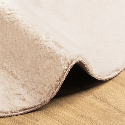 Teppich HUARTE Kurzflor Weich und Waschbar Beige Ø 80 cm - Pazzar.ch