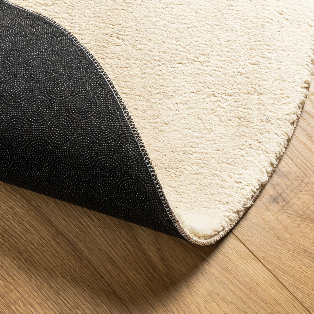 Teppich HUARTE Kurzflor Weich und Waschbar Creme Ø 100 cm - Pazzar.ch