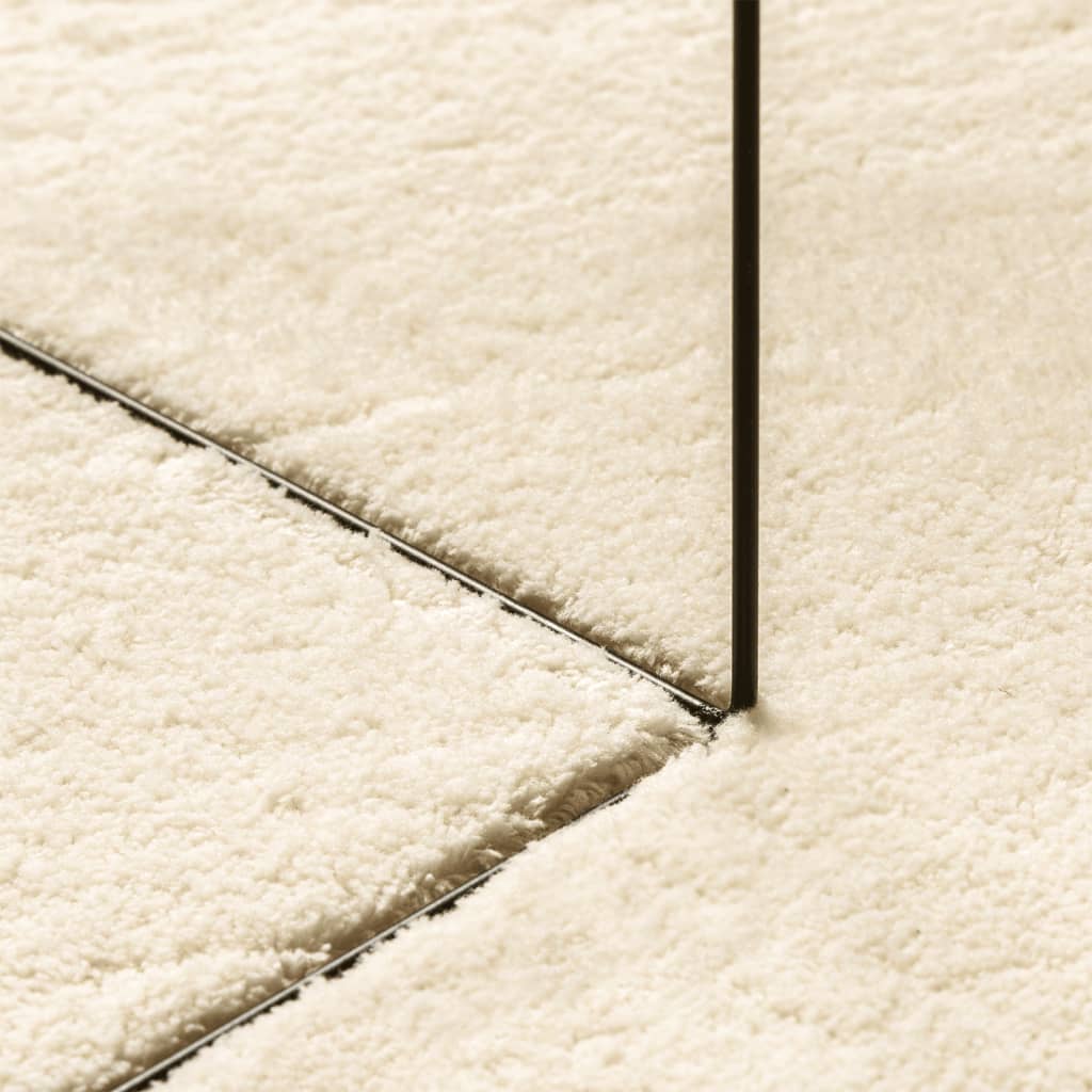 Teppich HUARTE Kurzflor Weich und Waschbar Creme Ø 100 cm - Pazzar.ch