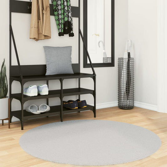Teppich HUARTE Kurzflor Weich und Waschbar Grau Ø 120 cm - Pazzar.ch