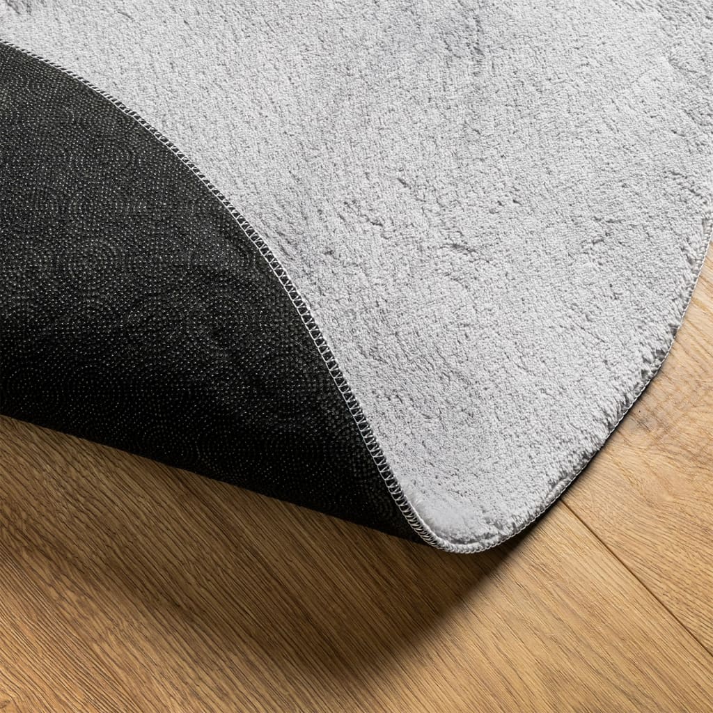 Teppich HUARTE Kurzflor Weich und Waschbar Grau Ø 160 cm - Pazzar.ch