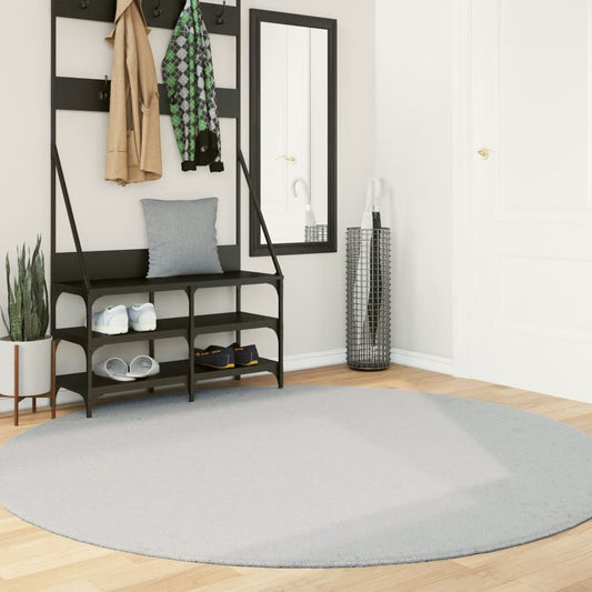 Teppich HUARTE Kurzflor Weich und Waschbar Grau Ø 200 cm - Pazzar.ch