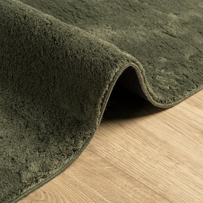 Teppich HUARTE Kurzflor Weich und Waschbar Waldgrün 160x160 cm - Pazzar.ch