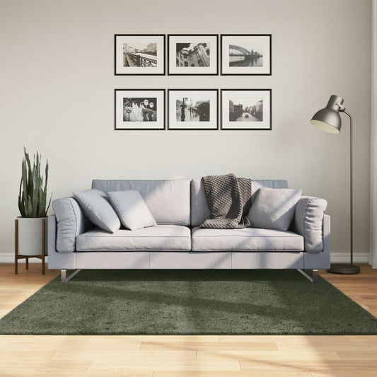 Teppich HUARTE Kurzflor Weich und Waschbar Waldgrün 160x160 cm - Pazzar.ch