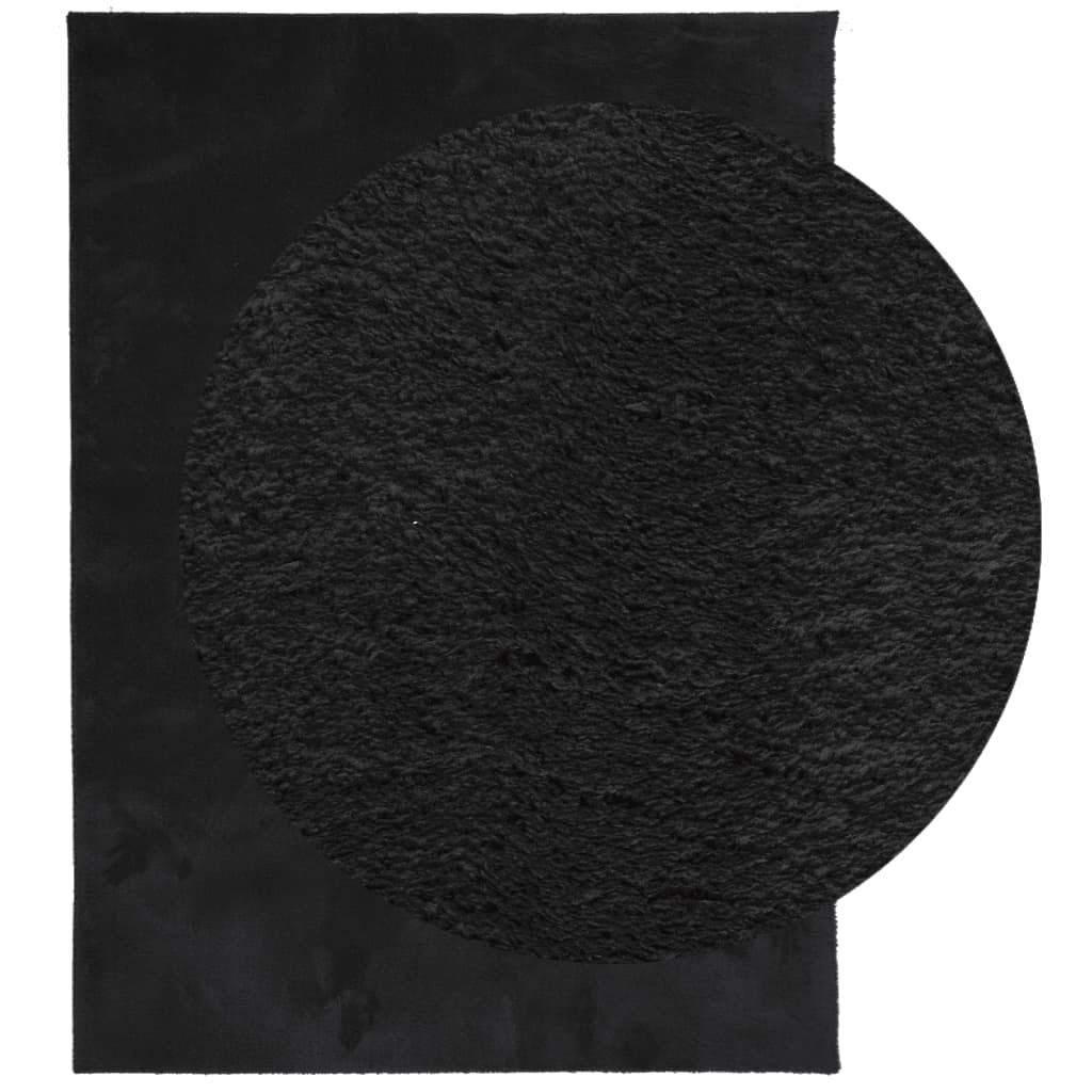 Teppich HUARTE Kurzflor Weich und Waschbar Schwarz 120x170 cm - Pazzar.ch