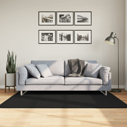 Teppich HUARTE Kurzflor Weich und Waschbar Schwarz 120x170 cm - Pazzar.ch