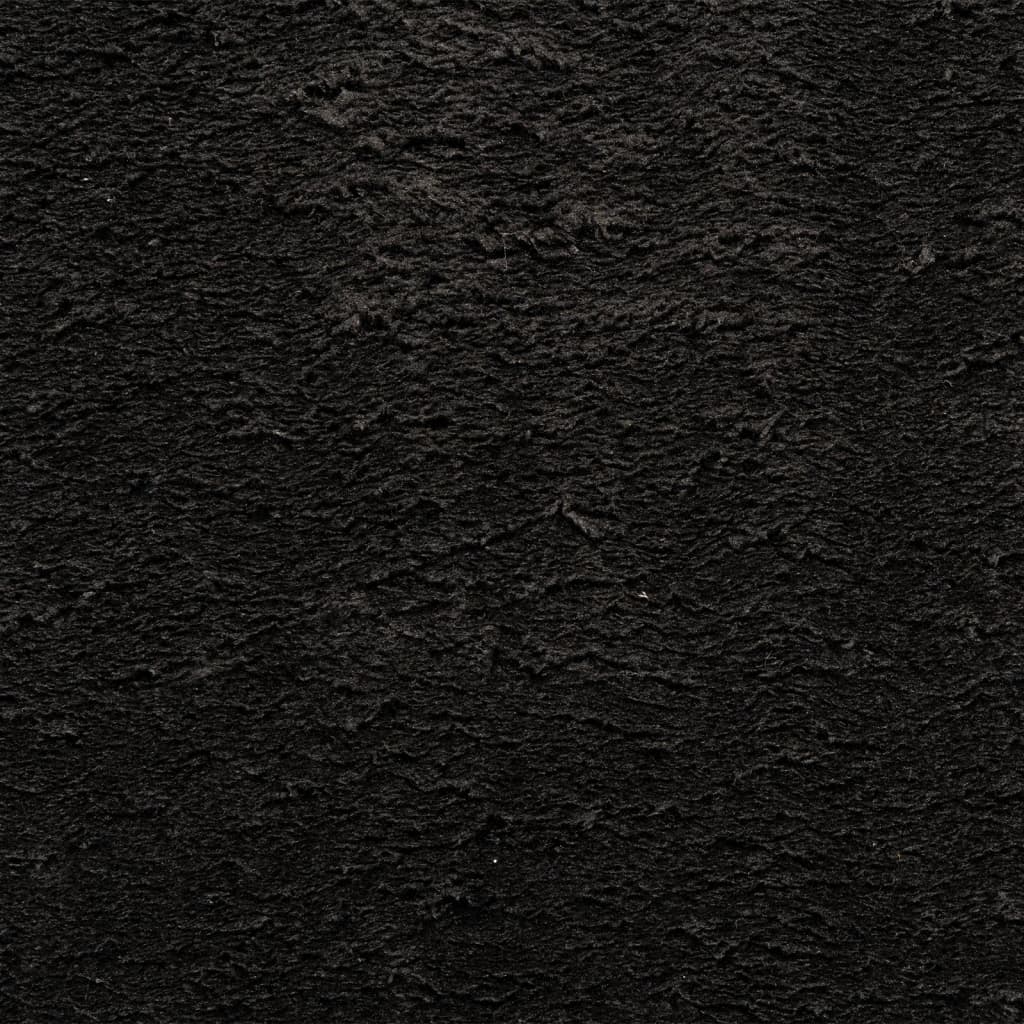 Teppich HUARTE Kurzflor Weich und Waschbar Schwarz 140x200 cm - Pazzar.ch