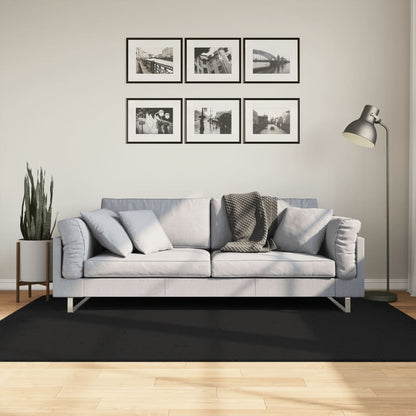 Teppich HUARTE Kurzflor Weich und Waschbar Schwarz 140x200 cm - Pazzar.ch