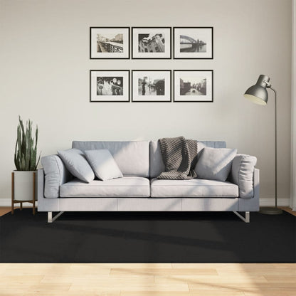 Teppich HUARTE Kurzflor Weich und Waschbar Schwarz 160x230 cm - Pazzar.ch