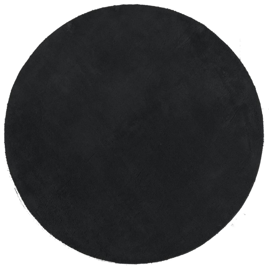 Teppich HUARTE Kurzflor Weich und Waschbar Schwarz Ø 160 cm - Pazzar.ch