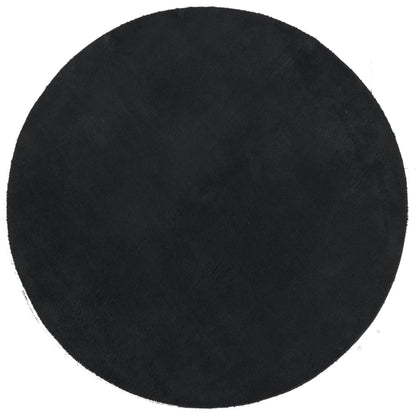 Teppich HUARTE Kurzflor Weich und Waschbar Schwarz Ø 160 cm - Pazzar.ch