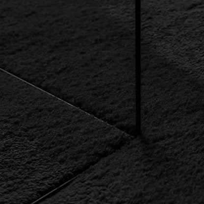 Teppich HUARTE Kurzflor Weich und Waschbar Schwarz Ø 160 cm - Pazzar.ch