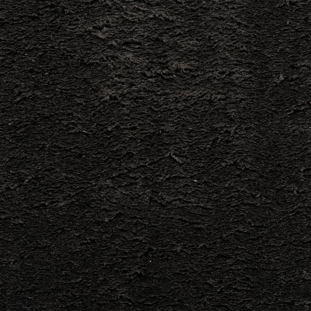 Teppich HUARTE Kurzflor Weich und Waschbar Schwarz Ø 160 cm - Pazzar.ch