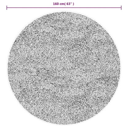 Teppich HUARTE Kurzflor Weich und Waschbar Schwarz Ø 160 cm - Pazzar.ch
