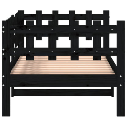 Tagesbett Schwarz 80x200 cm Massivholz Kiefer - Pazzar.ch