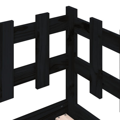Tagesbett Schwarz 80x200 cm Massivholz Kiefer - Pazzar.ch