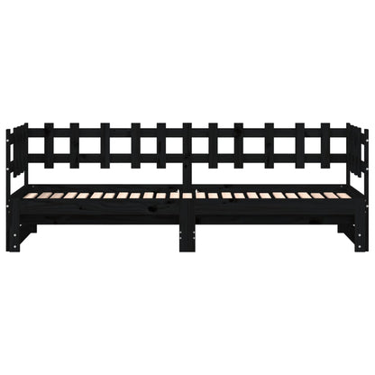 Tagesbett Ausziehbar Schwarz 2x(80x200) cm Massivholz Kiefer - Pazzar.ch