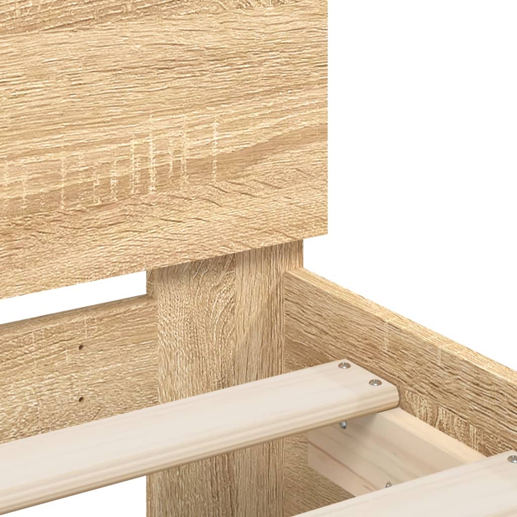 Bettgestell mit Kopfteil Sonoma-Eiche 90x190 cm Holzwerkstoff - Pazzar.ch