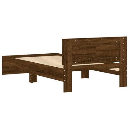Bettgestell mit Kopfteil Braun Eichen-Optik 100x200 cm - Pazzar.ch