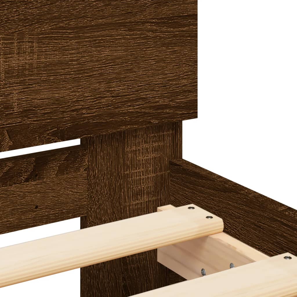 Bettgestell mit Kopfteil Braun Eichen-Optik 100x200 cm - Pazzar.ch
